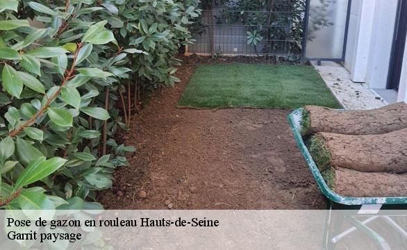 Pose de gazon en rouleau 92 Hauts-de-Seine Garrit paysage